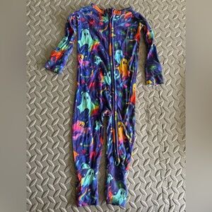 Vibrant Ghost Print Kids Footie